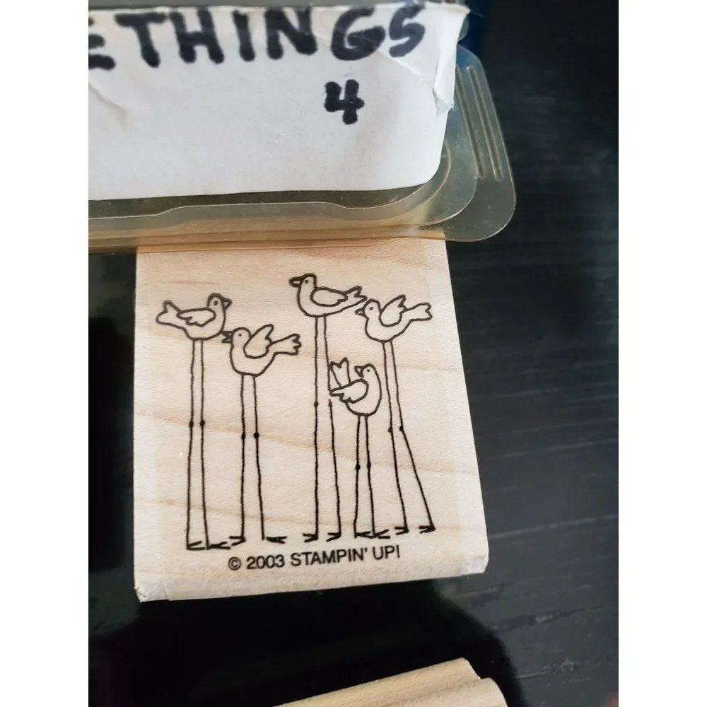 Stampin Up‎ Simple Somethings 4 wood mount stamps 2003 unused